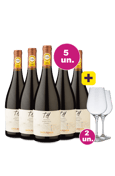Kit 5 - T.H. [Terroir Hunter] Syrah + 2 Taças Cristal Grátis - Oferta Insana Exclusiva Wine Select