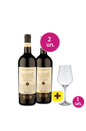 Kit 2 - Piccini Sasso Al Poggio I.G.T. Toscana Rosso 2021 + Ta&ccedil;a de Cristal p/ Vinho Gr&aacute;tis - Exclusivo We