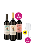 Kit 3 - Tintos Suaves por R$99 + Taça Grátis