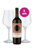 Kit Especial - Cava Negra Malbec + Par de Taças de Cristal