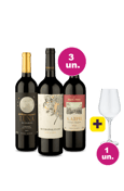 Kit 3 - Tintos por R$99 + Taça de Cristal Grátis - Oferta Flash IZ