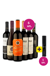 Kit 6 - Tintos para festejar + Abridor El&eacute;trico Gr&aacute;tis - Exclusivo We