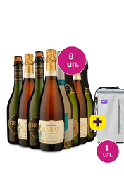 Kit 8 - Espumantes Brut + Bolsa p/ 3 garrafas Gr&aacute;tis - Exclusivo We