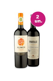 Kit 2 - Aliwen Reserva Carm&eacute;n&egrave;re e Portillo Cabernet Sauvignon