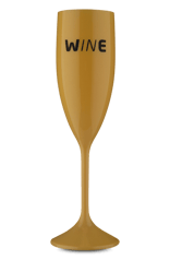 Taça Acrílico Espumante Wine  Amarelo Bebe 210 ml