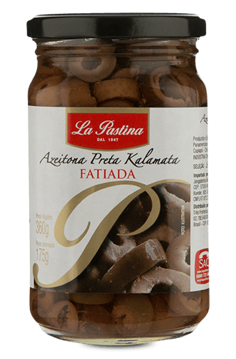 Azeitonas Pretas Kalamata Fatiadas La Pastina 360 g
