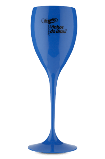 Taça de Acrílico Vinhos do Brasil Azul