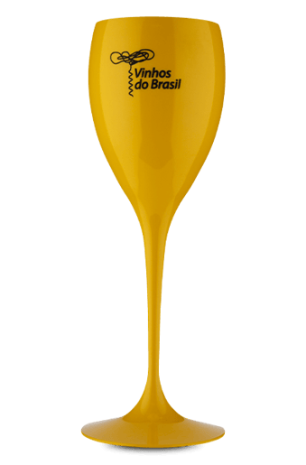 Taça de Acrílico Vinhos do Brasil Amarela