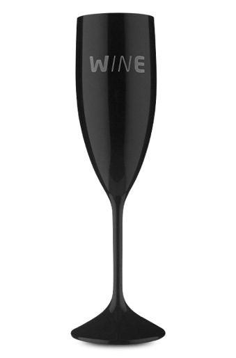 Taça Acrílico Espumante Wine Preta 210 ml
