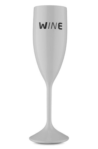 Taça Acrílico Espumante Wine  Branca 210 ml