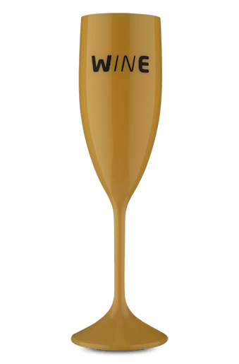 Taça Acrílico Espumante Wine  Amarelo Bebe 210 ml