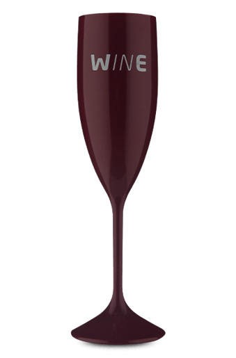 Taça Acrílico Espumante Wine  Bordô 210 ml