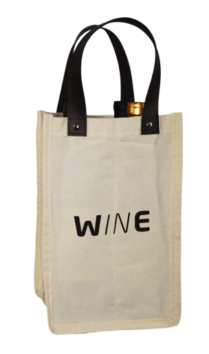 Bolsa Porta Vinho de Lona p/ 4 Garrafas