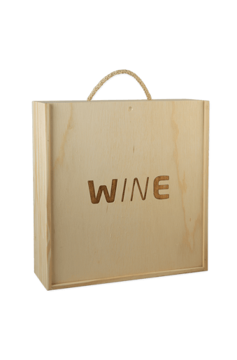 Caixa Vinho Madeira Pinus para 3 Garrafas Tampa Deslizante