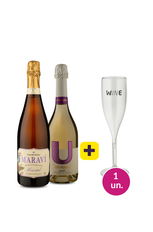 Kit Especial Folia - Espumantes Doces + Taça Acrílico