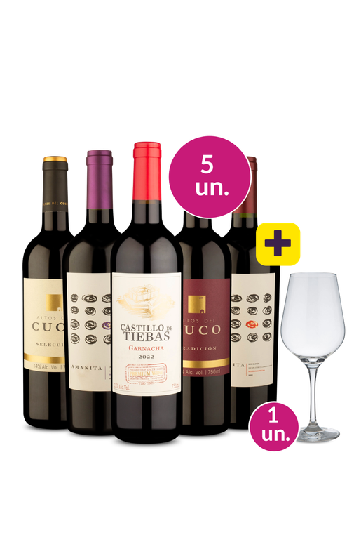 Kit 5 - Degustação do Clube + Taça de Vinho de Cristal Grátis - Exclusivo We