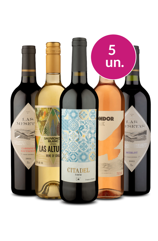 Kit 5 - Todos os Tipos - R$22,90 por garrafa - Exclusivo