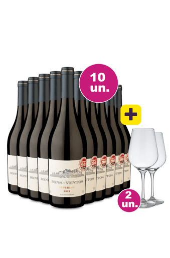 Kit 10 - Bons-Ventos Superior + 2 Taças Cristal Grátis - Oferta Insana Exclusiva Wine Select
