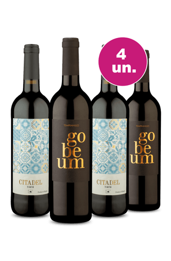 Kit 4 - Tempranillo Espanhol por R$27,90 Por Garrafa