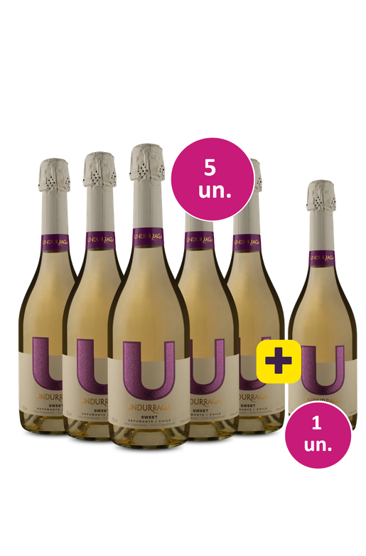 Kit 5 + 1 - Espumante U By Undurraga Sweet + 1 garrafa de brinde - Exclusivo WE