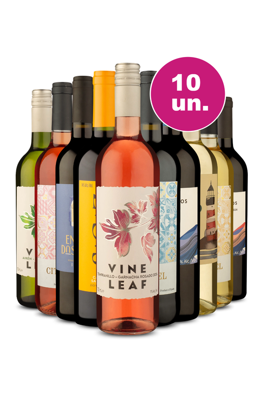 Kit 10 - Não me decidi entre Tintos e Brancos - R$25,90 por Garrafa