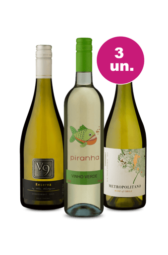 Kit 3 - Piranha, V9 Chardonnay e Metropolitano por R$99 - Oferta Flash