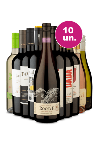 Kit 10 - Adega Cheia, Vinhos Incríveis - R$39,90 por Garrafa