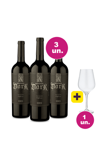 Kit Especial - Apothic Dark Red Blend + Taça de Cristal Grátis