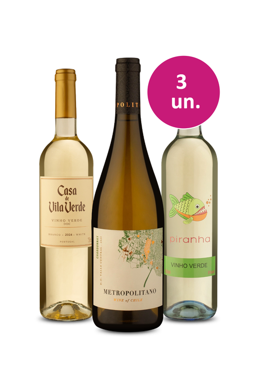 Kit 3 - Metropolitano Chardonnay + Vinhos Verdes - Exclusivo We