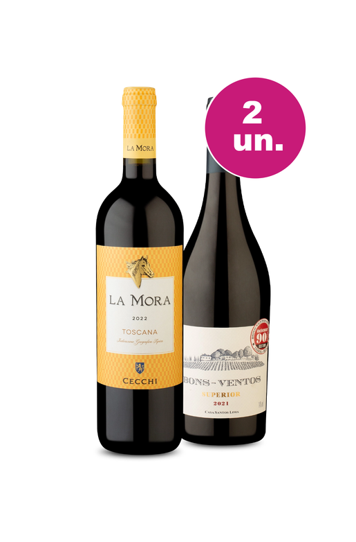 Kit 2 - La Mora Toscana Rosso e Bons-Ventos - Oferta Absurda Black Wine