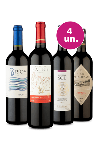 Kit 4 - Tintos Diversos - Oferta Exclusiva Por 27,90 Por Garrafa