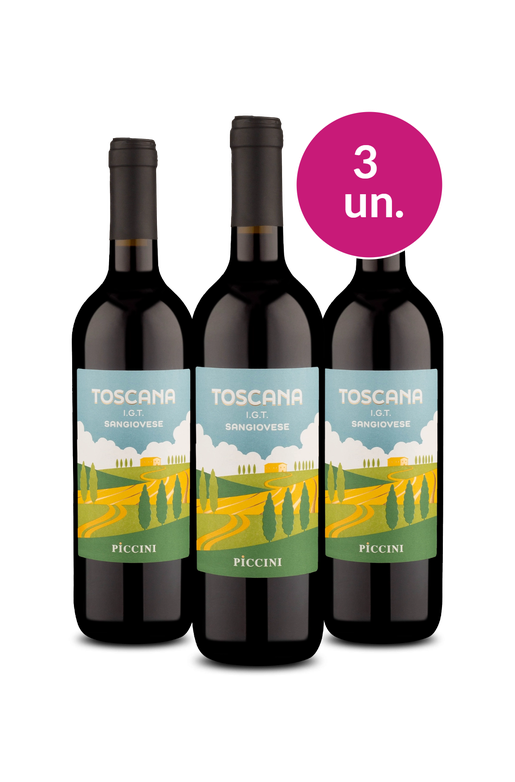 Kit 3 - Piccini I.G.T. Toscana Sangiovese 2024 - Exclusivo We