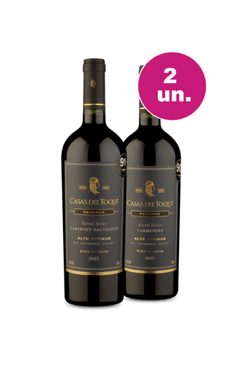Kit 2 - Casas Del Toqui Barrel Series Cabernet e Carménère - Oferta Insana