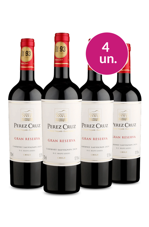Kit 4 - Perez Cruz Gran Reserva D.O. Maipo Andes Cabernet Sauvignon - Exclusivo We