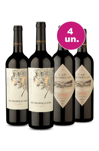 Kit 4 - Metropolitano Red Blend e Las Mesetas Cabernet Sauvignon