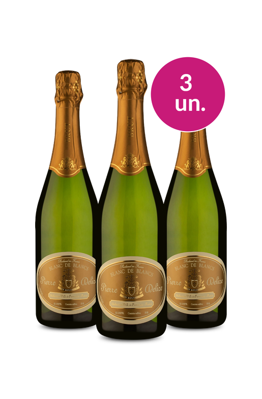 Kit 3 - Espumante Pierre Delize Blanc De Blancs Brut - Exclusivo We