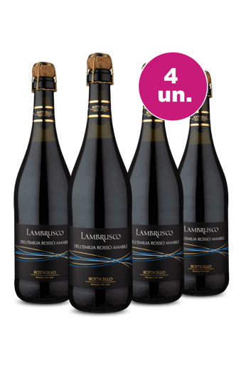 Kit 4 - Frisante Botticello Lambrusco Rosso - Exclusivo WE