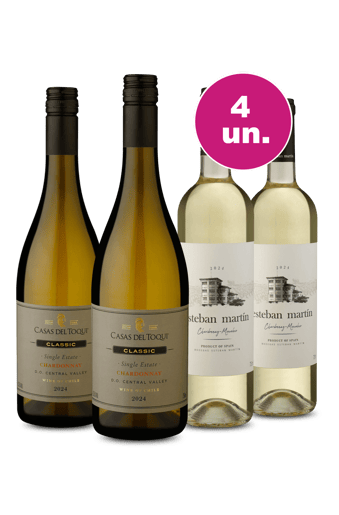 Kit 4 - Encontro de Campeões: Casas Del Toqui Chardonnay e Esteban Martín Blanco