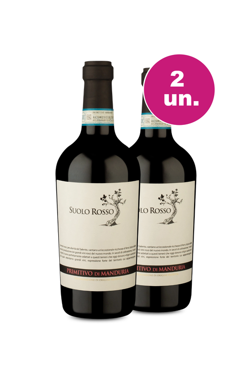 Kit 2 - Suolo Rosso Primitivo di Manduria - Oferta Absurda Black Wine