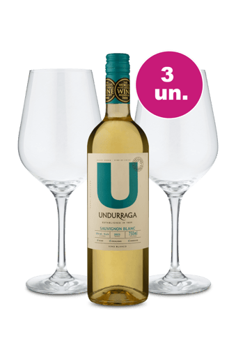 Kit Especial - U By Undurraga Sauvignon Blanc + Par de Taças de Cristal