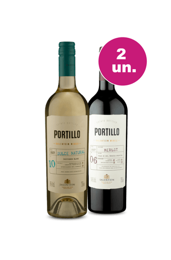 Kit 2 - Portillo Sauvignon Blanc Dulce Natural e Portillo Merlot