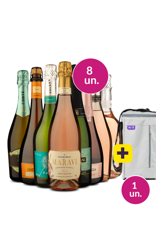 Kit 8 - Espumantes Brancos e Rosés Brut + Bolsa p/ 3 garrafas Grátis - Exclusivo We