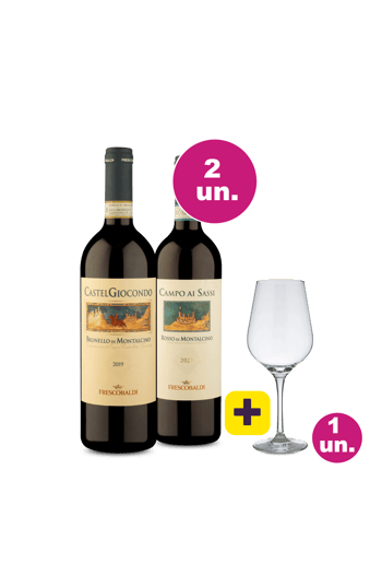 Kit 2 - Frescobaldi de Montalcino + Taça de Cristal Grátis - Exclusivo We