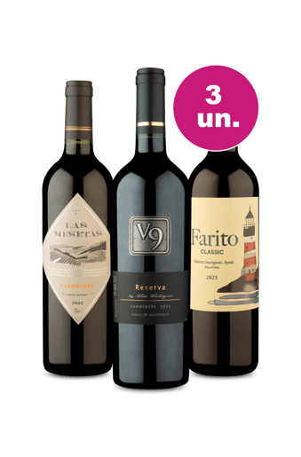 Kit 3 - Chilenos Tintos por R$99 - Oferta Prime Day