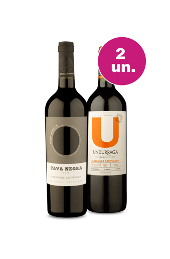 Kit 2 - Cava Negra Cabernet Sauvignon e U By Undurraga Cabernet Sauvignon