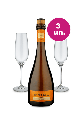 Kit Especial - Espumante Undurraga e Par de Taças de Cristal