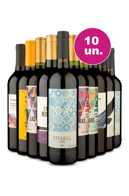 Kit 10 - Tintos Secos - R$25,90 por Garrafa