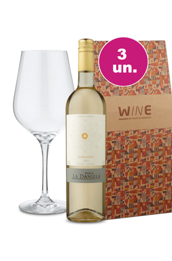 Kit Presente - Finca La Daniela Torrontés + Taça Cristal + Caixa de Presente