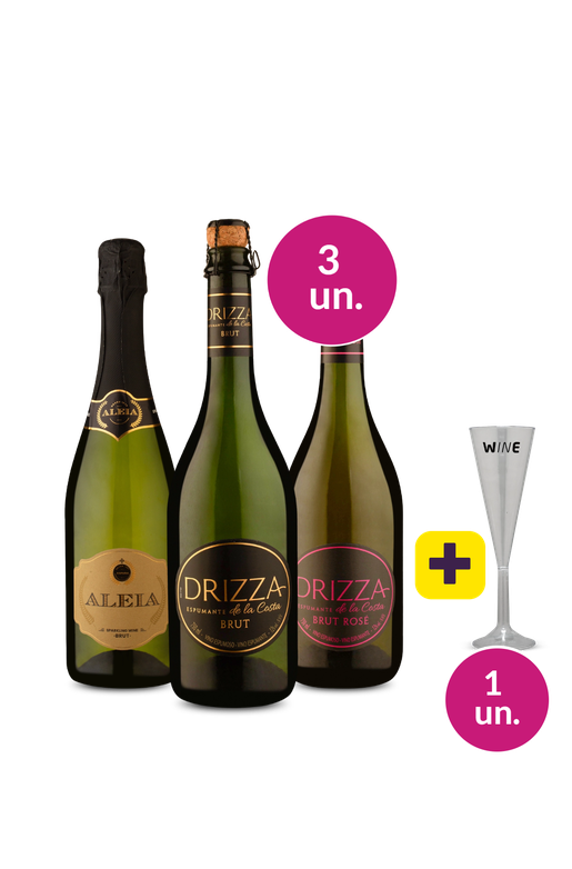 Kit 3 - Espumantes para Refrescar + Taça de Acrílico Grátis