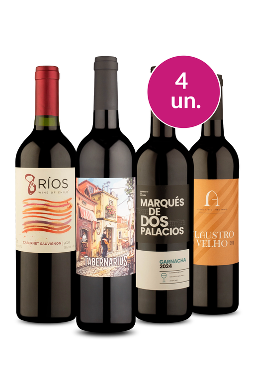 Kit 4 - Vinhos por R$25 a Garrafa - Oferta Absurda